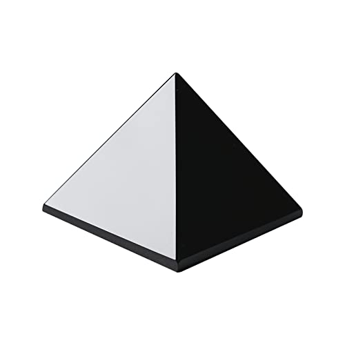 Image of Runyangshi Natural Black Obsidian Crystal Pyramid Energy Generator | 1.2x1.2in (3x3cm) Healing Crystal Pyramid for Protection & Positive Energy | Natural Quartz for Chakra Reiki Home Decor