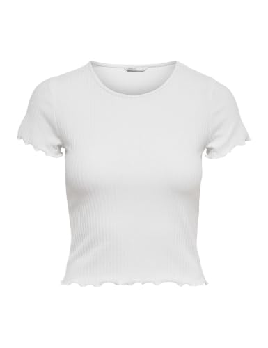 ONLY ONLEMMA S/S Short Top Noos JRS T-Shirt, Blanc, S Femme