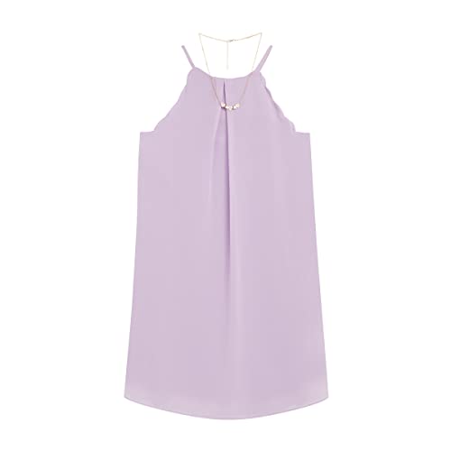 Amy Byer Girls' Sleeveless Scalloped Edge Shift Dress