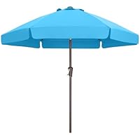 ABCCANOPY 7.5ft Scalloped Patio Umbrella, Outdoor Table Umbrella with Tilt and Crank, Fiberglass Ribs Deck Umbrella for Patio, Pool, Garden, Picnic (Turquoise)