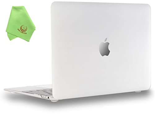 UESWILL Compatible with MacBook (Retina, 12-inch, 2015/2016/2017) Model: A1534, Smooth Soft Touch Matte Hard Shell Case Cover + Microfibre Cleaning Cloth, Frosted Clear