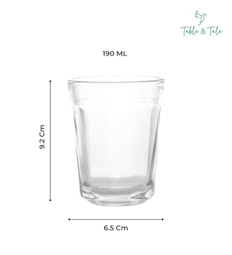 Image of Table & Tale Americano Line 190 ml Tea Glass Set of 12 from Brazil | Classic Tea Glass Set | Perfect for Tea, Coffee, Cutting Chai | Durable for Party, Home, Kitchen, Restaurant, Dishwasher Safe