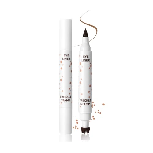 Lápiz de Pecas & Delineador 2 en 1 | Pecas Maquillaje Natural | Freckle Pen de Secado Rápido | Delineador Líquido Duradero (#1, 3.6ml)