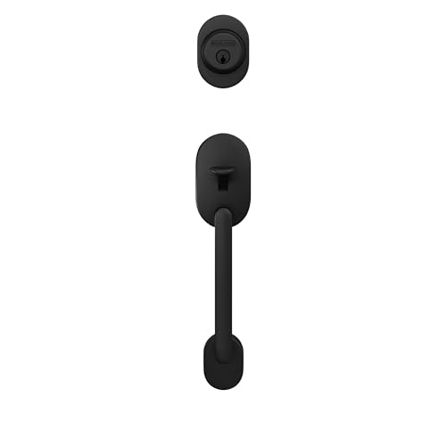 Image of Schlage F58 RMN 622 Remsen Exterior Front Entry Handleset, Exterior Side Grip, Matte Black