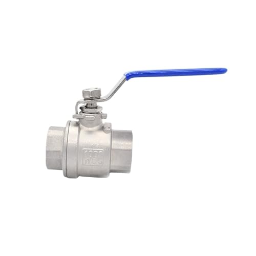 Válvula de bola hembra DN40 de acero inoxidable SS304 para tuberías con rosca 2P y mango vinilo 6