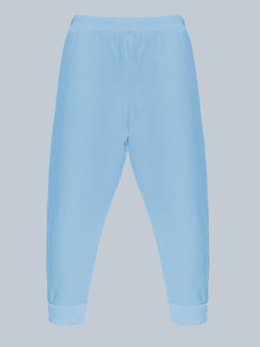 Image of KiddoPanti 100% Cotton Track Pants for Boys & Girls | Soft Single Jersey Fabric | Elastic Waist with Drawcord | Full Length with Rib Hem & Pockets | Joggers for Kids