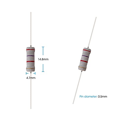 150 Pcs 30 Values Resistor Kit YIWANSON 2W 5% Carbon Film Resistance 0.1-750 ohm, Carbon Resistance Assortment Set, Carbon Resistors Kit for DIY Electronic, Resistor Assortment Kit (0.1R-750R)