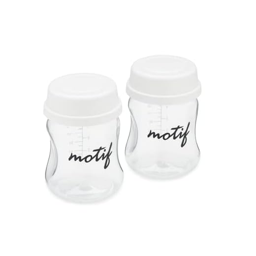 Motif Medical Breast Milk Storage Bottles for The Twist Breast Pump - Two 140mL Bottles for Breast Pump, with Lids - Milk Collection Containers