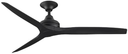 Fanimation Spitfire 3 Blade Ceiling Fan 12 Inch Tall and 60 Inch Wide with Black Finish and Black Blades