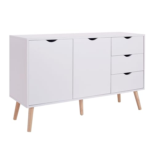 Miroytengo Aparador Salón Fiano en Color Blanco de Estilo nórdico 120x75x39 cm