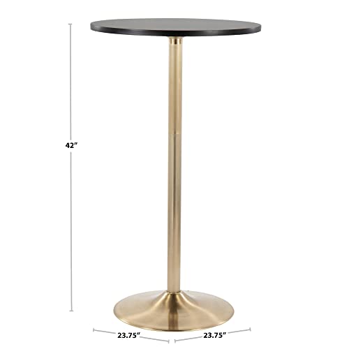 Lumisource Modern Home Decorative Furniture Pebble Contemporary/Glam Adjustable Dining To Bar Table In Gold Metal And White Wood #TOP3