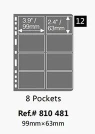 PCCB MINGT 10Pcs Standard 9-Hole Black Double-Sided Album Inner Sheets Stamp Banknote Collection Album Inserts Pages For Coin Collecting And Supplies (8 Pockets) - Image 2