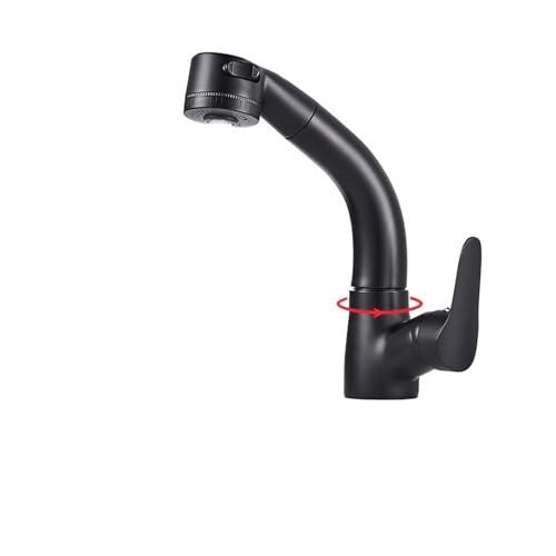 Mitigeur extractible noir mat de salle de bain pour un lavage de visage plus simple