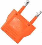 6 Pack of US/CA to EU European Plug Travel Power Plug Adapter Universal Power Jack Wall Plug Converter Input USA/Canada to Europe/Asia Socket (Orange)