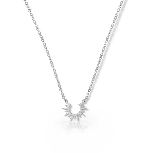 HANLI Collar Plata Mujer Zirconia Cúbica Collares Antialergicos Minimalistas Joyas para Mujer