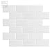 Tic Tac Tiles 30 cm x 30 cm, 5 Pezzi Adesivi 3D Piastrelle Mosaico Adesive Piastrelle Cucina, mattonelle adesive bagno - Stile della Subway (Mattone Bianco Puro)