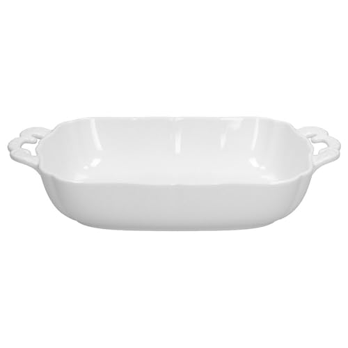 Tgnana Pirofila con manici rettangolare cm 31x19x h 6 Brigitte in Porcellana Bianca Andrea Fontebasso Linea Bistro