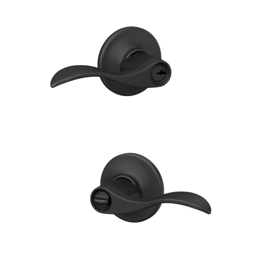 Image of SCHLAGE Accent Keyed Entry Door Handle, Reversible, Matte Black