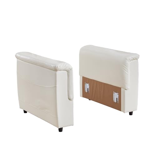 Image of RARZOE Modular Sectional Couch Armrests Module, Faux Leather Armrests Modular Sofa Side Part, Modular Sectional Sofa Module for Living Room Home Theater, Beige