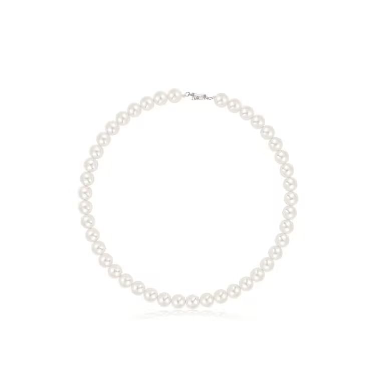 ONLYJUMP 8mm Luxval Pearl Necklaces Choker for Women Pearl Choker Necklace Strands Short Tiny Adjustable Chain Handmade Vintage Jewelry