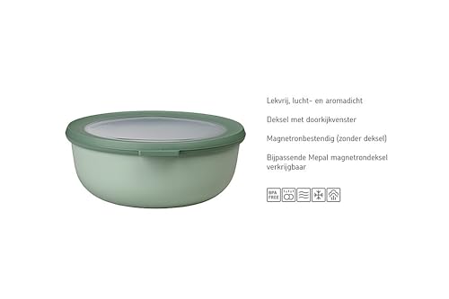 Mepal Multi Bowl Cirqula Round - Mikrowellen Geschir - Geeignet als Luftdichte Aufbewahrungsbox für den Kühlschrank, Mikrowellengeschirr & als Frischhaltedosen - 750 ml - Nordic blue