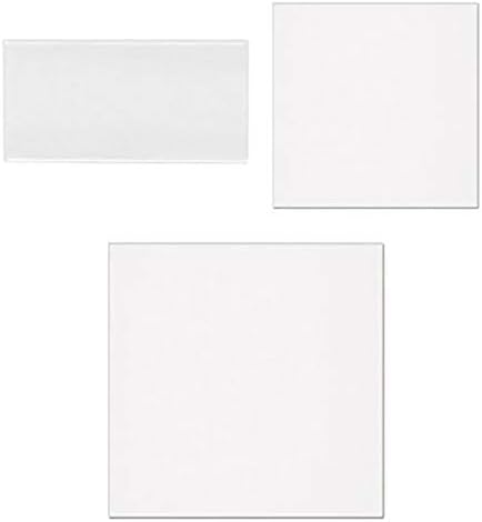 Glossy White Glazed Ceramic Tile Pack of 9 - 3 each Square and Subway Styles 4 1/4 "x4 1/4" x 1/4" , 3" x 6" x 1/4" and 6" x 6" x 1/4" Tile with Installation Guide