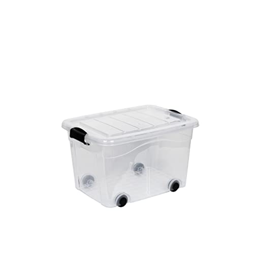 Kreher Aufbewahrungsboxen mit Deckel und Rollen. In Transparenter...