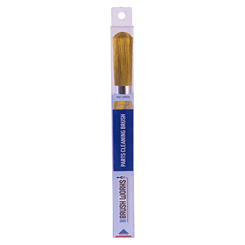 Image of Ohio Brush Works, Parts Cleaning Brush, Handmade in The USA, Home and Auto Use, Solid Ergonomic Wood Handle (Brass Bristle)