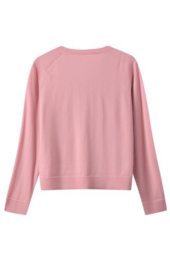 Women's Merino Wool Sweater Casual Lightweight V Neck Raglan Sleeve Knit Top Loose Pullover2