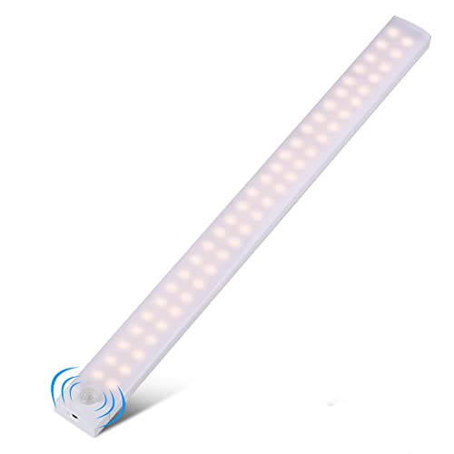 Luz Armario con Sensor de Movimiento 40 cm LED Lámpara Nocturna USB Recargable Portatil 3 Modos con Tira Magnética Adhesiva Iluminación Ajustable Cover