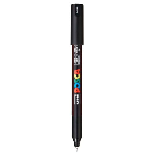 Image of POSCA PC-1MR Marker | 0.7mm Extra Fine Tip (Black & White Ink, Pack of 2)
