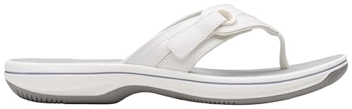 Clarks Clarks Women's Breeze Reyna Cloudsteppers Flip-Flop, White Synthetic, 9