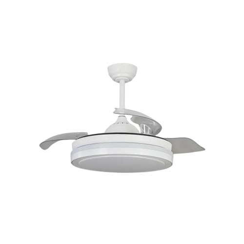 Bilake Lampara Ventilador de Techo Espartano con aspas retractiles Transparentes Plegables Motor DC silencioso
