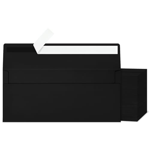 Image of Mulbozy 200Pcs #10Black Envelopes Letter Size Windowless Self Seal Security