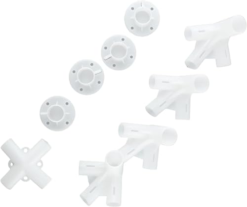 Zhanhai Lot de 4 connecteurs d'angle 1 connecteur central de toit en plastique pour tonnelle de 3 x 3 m