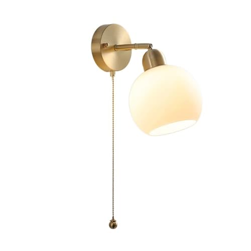 Lámpara de pared de latón moderna con globo de cristal para decoración de interiores