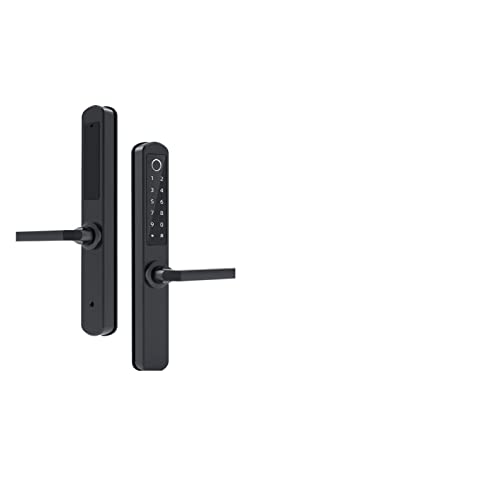 Msuiiixcccc Cerradura de puerta impermeable para teléfono con huella dactilar, acero inoxidable 304, 5 métodos de desbloqueo, tanto para exteriores como para interiores, negro (color: 22 x 160) (7085)