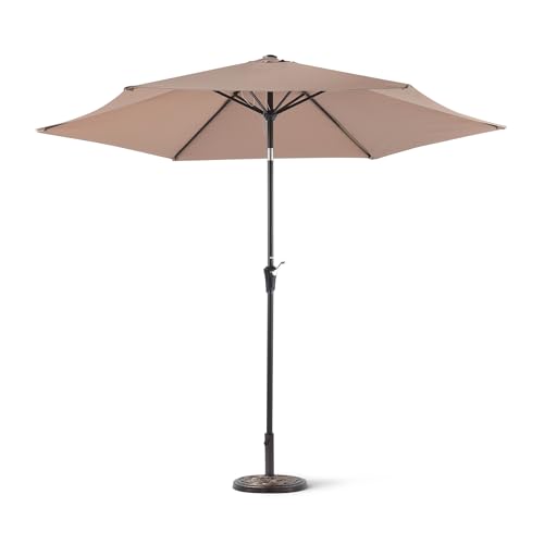 Amazon Basics Patio Umbrella, Crank Lift and Push Button Tilt, 274 cm, Tan image 3