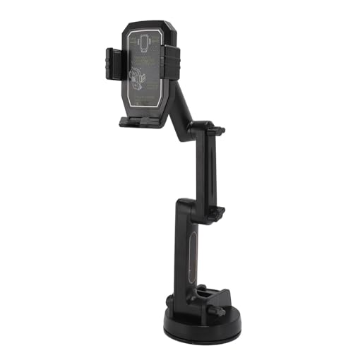 Soporte para teléfono de camión anticaídas con brazo largo flexible de 3 puntos para baches negros 2