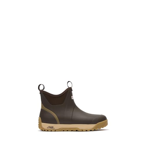 Image of Xtratuf 6 inch Men's Ice Fleece Lined Ankle Deck Boot - 100% Waterproof Rubber Footwear for Snow & Rain - Faux Shearling Lining - Slip-Resistant Outsole