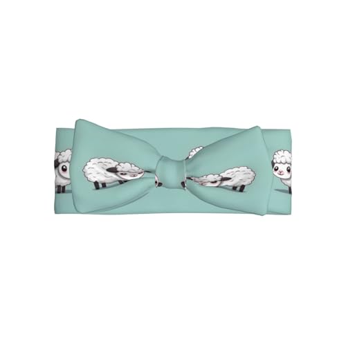 Cute Cartoon Sheep Picture Baby Bow Headband Stretchy and Soft for Newborns, Infants, Toddlers, and Kids Girls