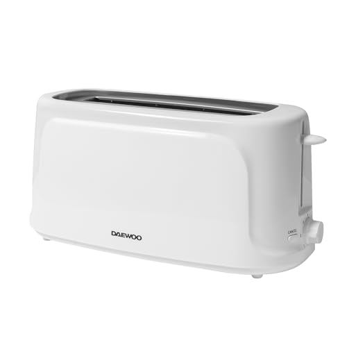 Daewoo Essentials Long Slot Toaster, 4 Slice With Browning Controls And Cancel Function, Compact Design For 4 Slices Of Bread In Two Slots