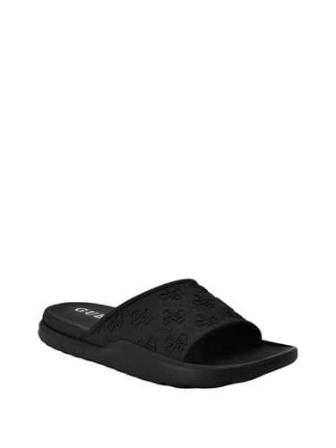 Guess Men's Magaria Slide, Black Logo Multi 001, 11