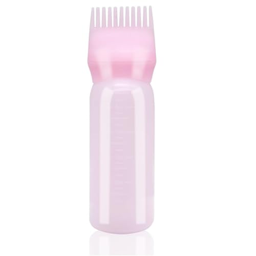 dshyuauoci Applicatore Olio Capelli, 160ML Distributore Olio Capelli con Bilancia Tintura dei Capelli a Casa per Medicina Cura e Tintura dei Capelli Negozi di Barbiere Rosa