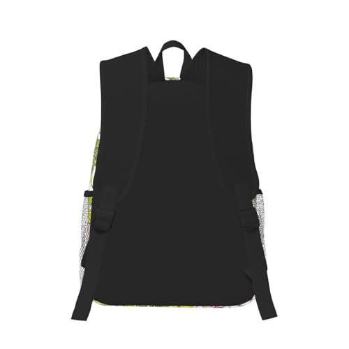 Sac à dos de voyage imprimé floral jaune violet sac double épaule One Size