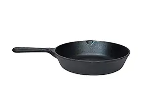 EMBASSY Cast Iron Skillet/Frying Pan, 8 Inches, Pre-Seasoned Cookware Made in India