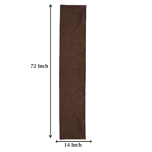 Image of E-EZRA Premium Raw Silk Table Runner for Centre Table / Coffee Table / 4 Seater / 6 Seater Dining Table (72 Inch, Coffee Brown)
