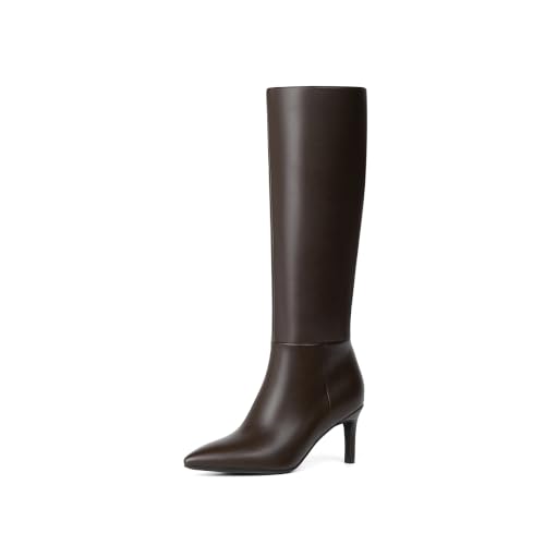 Image of Easyfox Knee High Boots Women Pointed Toe Stiletto Heel Tall Boots