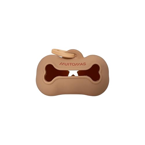 Muitomas, Portasacchetti Compatto In Silicone Per Cane, Con Gancio Per Collare O Guinzaglio, Rotolo Incluso, Colore Peach Fuzz