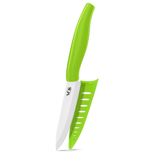 Comparison: Best Ceramic Paring Knife 3 Vos Ceramic Paring Knife - 4 Inch Zirconia Blade With Sheath Cover - Handle Fruit and Vegetables Kitchen Knife (Green)
